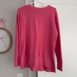 Time and Tru Pink Relaxed Crewneck Sweatshirt